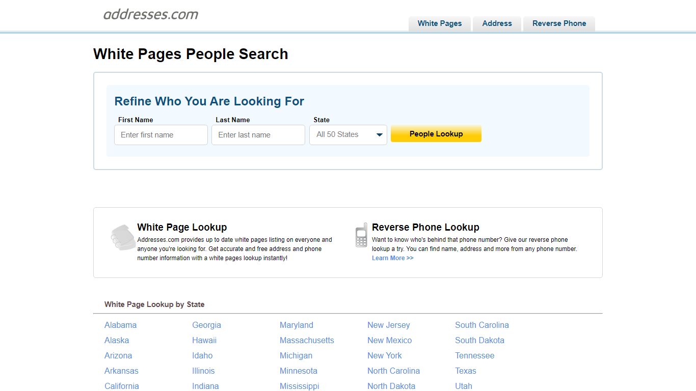 White Pages People Search | Addresses
